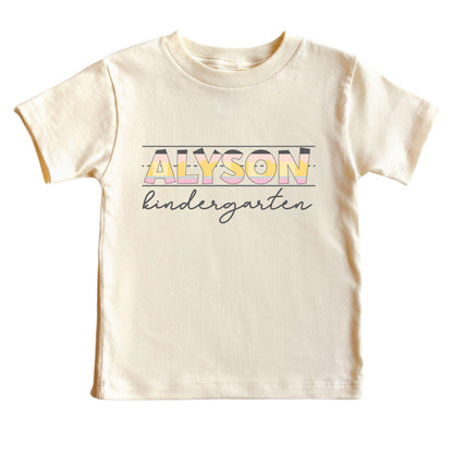 Personalized New Grade Kids Graphic Tee | Natural