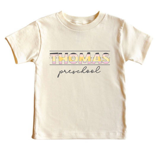 Personalized New Grade Kids Graphic Tee | Natural