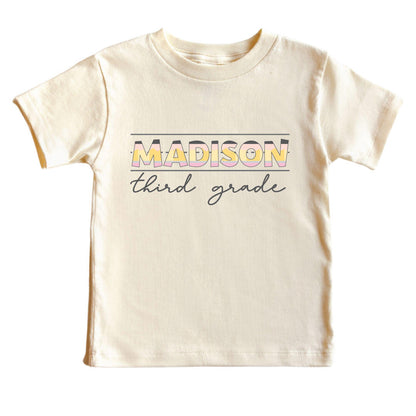 Personalized New Grade Kids Graphic Tee | Natural